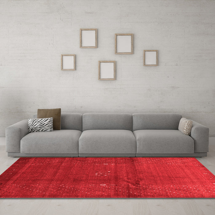 Contemporary Red Washable Rugs