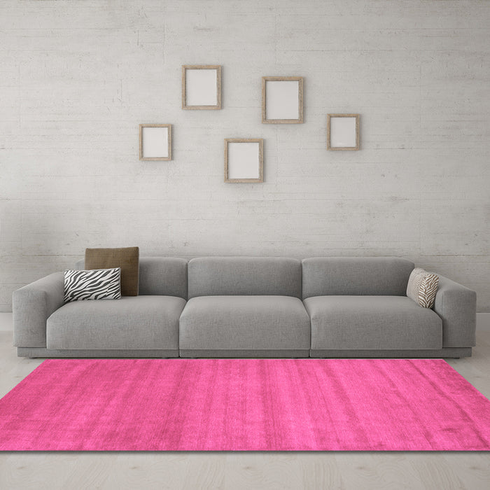 Machine Washable Abstract Purple Contemporary Area Rugs in a Living Room, wshcon31pur