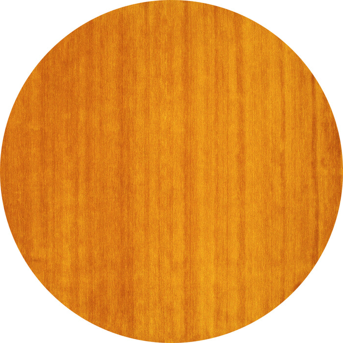 Round Abstract Yellow Contemporary Rug, con31yw