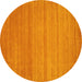 Round Abstract Yellow Contemporary Rug, con31yw