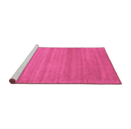 Sideview of Machine Washable Abstract Purple Contemporary Area Rugs, wshcon31pur