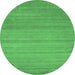 Round Abstract Emerald Green Contemporary Rug, con31emgrn