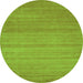 Square Abstract Green Contemporary Rug, con31grn