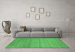 Machine Washable Abstract Emerald Green Contemporary Area Rugs in a Living Room,, wshcon31emgrn