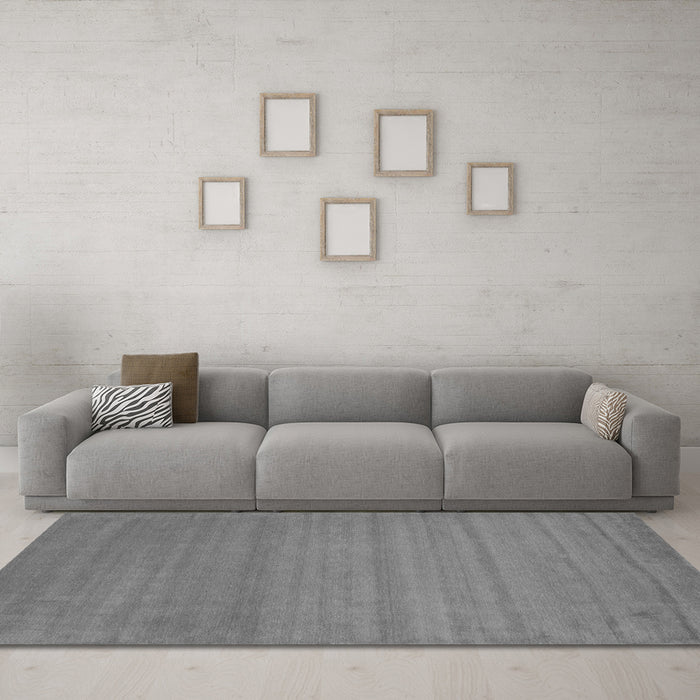Machine Washable Abstract Gray Contemporary Rug in a Living Room,, wshcon31gry