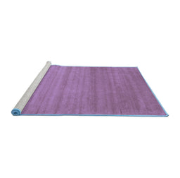 Sideview of Machine Washable Abstract Blue Contemporary Rug, wshcon31blu