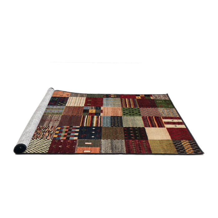 Serging Thickness of Machine Washable Contemporary Vermilion Red Rug, wshcon320