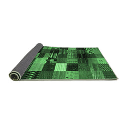 Sideview of Abstract Emerald Green Contemporary Rug, con320emgrn