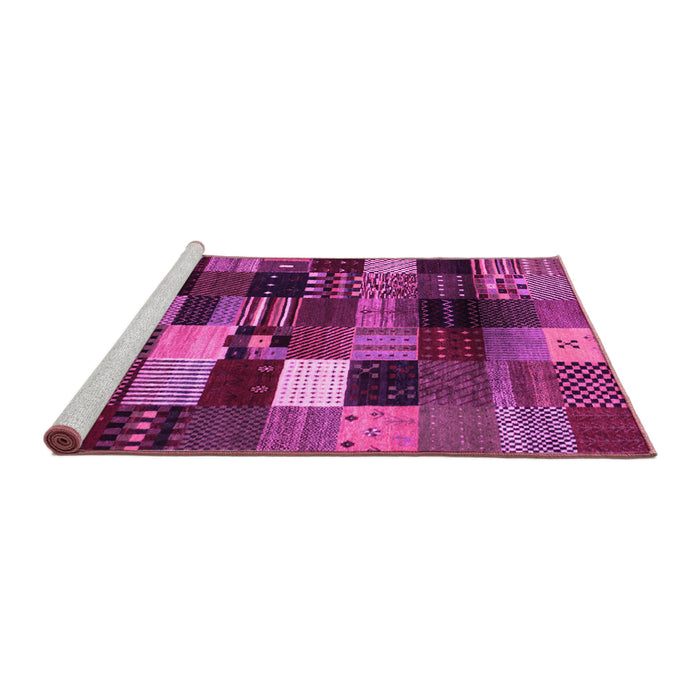 Sideview of Machine Washable Abstract Pink Contemporary Rug, wshcon320pnk