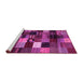 Sideview of Machine Washable Abstract Pink Contemporary Rug, wshcon320pnk