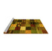 Sideview of Machine Washable Abstract Yellow Contemporary Rug, wshcon320yw