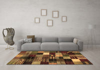 Machine Washable Abstract Brown Contemporary Rug, wshcon320brn