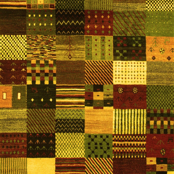 Abstract Yellow Contemporary Rug, con320yw