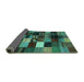 Sideview of Abstract Turquoise Contemporary Rug, con320turq