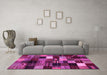 Machine Washable Abstract Pink Contemporary Rug in a Living Room, wshcon320pnk