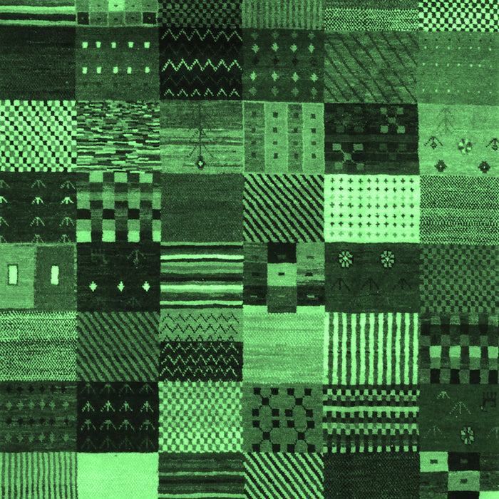 Machine Washable Abstract Emerald Green Contemporary Area Rugs, wshcon320emgrn