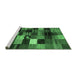 Sideview of Machine Washable Abstract Emerald Green Contemporary Area Rugs, wshcon320emgrn