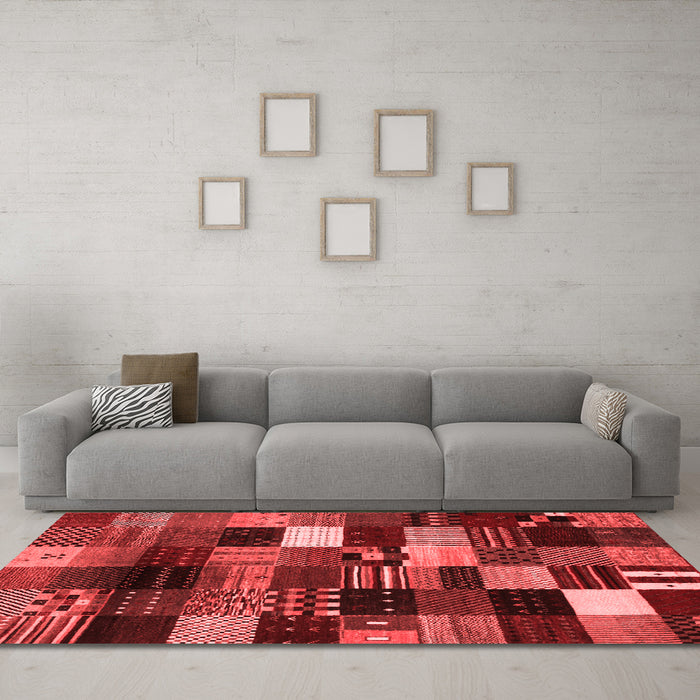 Contemporary Red Washable Rugs