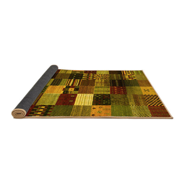 Sideview of Abstract Yellow Contemporary Rug, con320yw