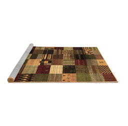 Sideview of Machine Washable Abstract Brown Contemporary Rug, wshcon320brn