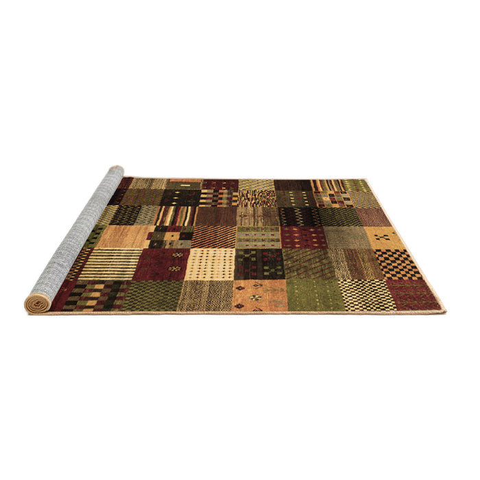 Sideview of Machine Washable Abstract Brown Contemporary Rug, wshcon320brn