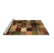 Sideview of Machine Washable Abstract Brown Contemporary Rug, wshcon320brn