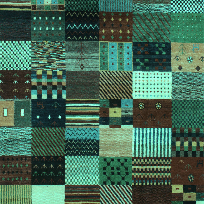 Abstract Turquoise Contemporary Rug, con320turq