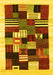 Machine Washable Abstract Yellow Contemporary Rug, wshcon321yw