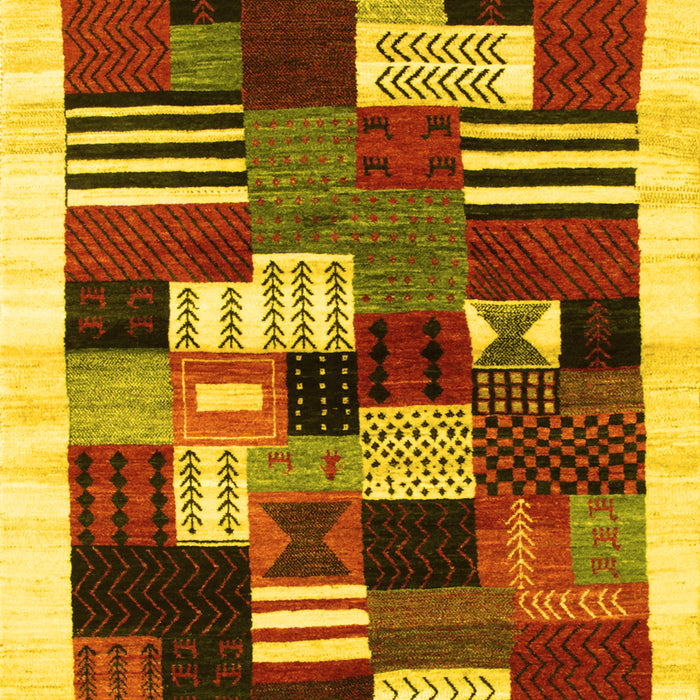 Abstract Yellow Contemporary Rug, con321yw