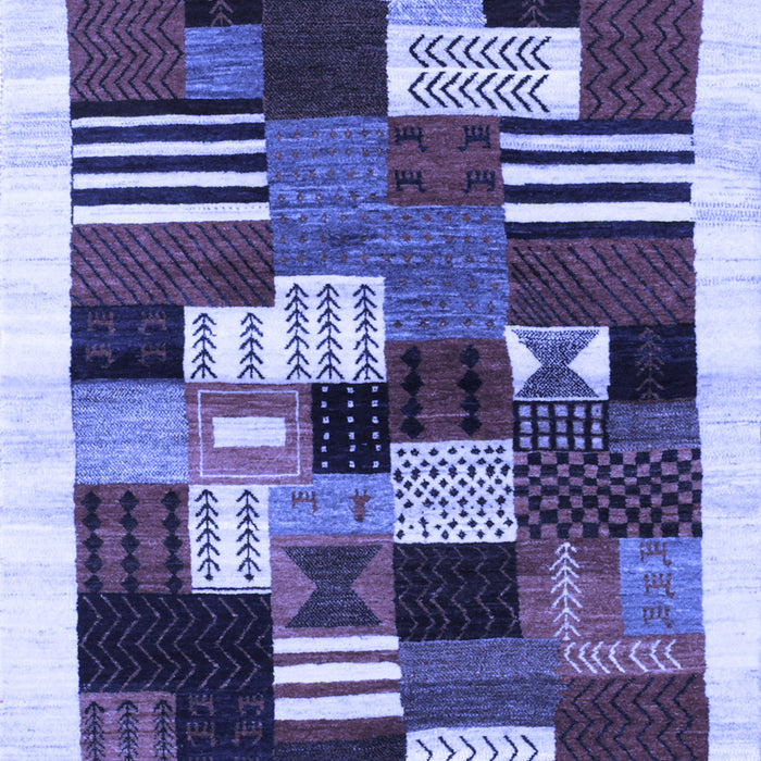 Machine Washable Abstract Blue Contemporary Rug, wshcon321blu