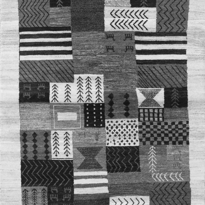 Serging Thickness of Machine Washable Abstract Gray Contemporary Rug, wshcon321gry
