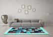 Machine Washable Abstract Light Blue Contemporary Rug in a Living Room, wshcon321lblu