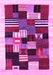 Machine Washable Abstract Pink Contemporary Rug, wshcon321pnk