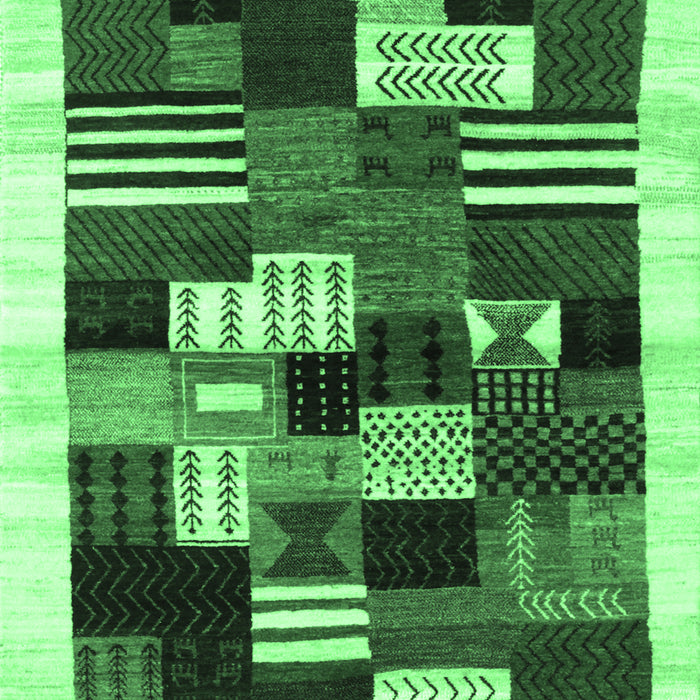 Machine Washable Abstract Emerald Green Contemporary Area Rugs, wshcon321emgrn