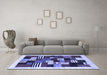 Machine Washable Abstract Blue Contemporary Rug in a Living Room, wshcon321blu