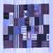 Square Abstract Blue Contemporary Rug, con321blu