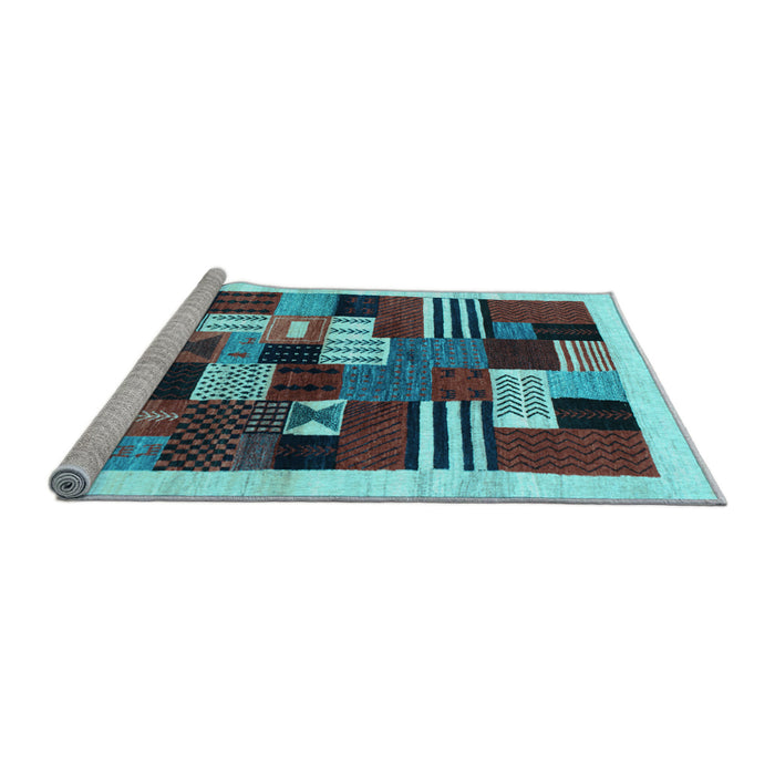 Sideview of Machine Washable Abstract Light Blue Contemporary Rug, wshcon321lblu