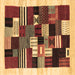 Square Abstract Brown Contemporary Rug, con321brn