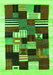 Serging Thickness of Machine Washable Abstract Green Contemporary Area Rugs, wshcon321grn