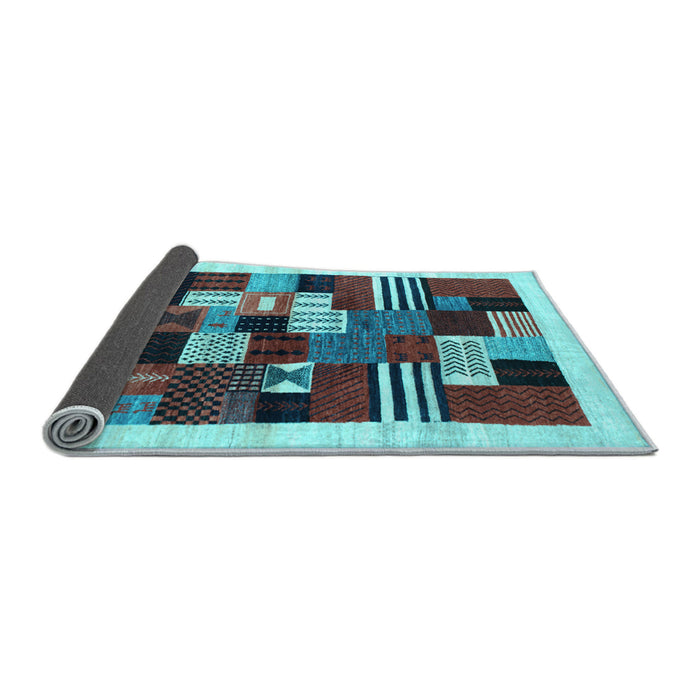 Sideview of Abstract Light Blue Contemporary Rug, con321lblu
