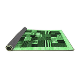 Sideview of Abstract Emerald Green Contemporary Rug, con321emgrn