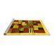 Sideview of Machine Washable Abstract Yellow Contemporary Rug, wshcon321yw