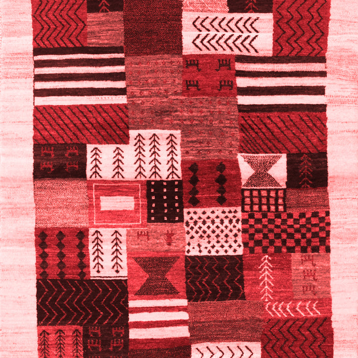 Machine Washable Abstract Red Contemporary Rug, wshcon321red