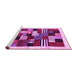 Sideview of Machine Washable Abstract Pink Contemporary Rug, wshcon321pnk