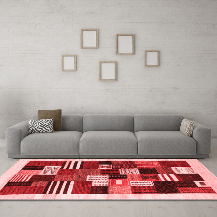 Contemporary Red Washable Rugs