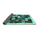 Sideview of Abstract Turquoise Contemporary Rug, con321turq