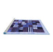 Sideview of Machine Washable Abstract Blue Contemporary Rug, wshcon321blu