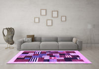 Machine Washable Abstract Purple Contemporary Rug, wshcon321pur