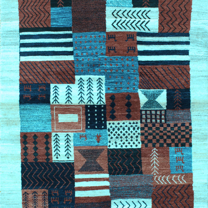 Machine Washable Abstract Light Blue Contemporary Rug, wshcon321lblu