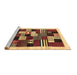 Sideview of Machine Washable Abstract Brown Contemporary Rug, wshcon321brn